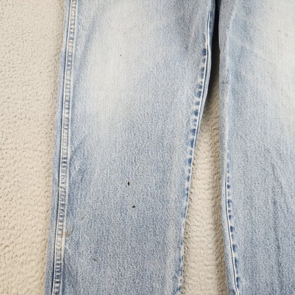 Mens 36x34 Blue Denim Workwear Jeans Wrangler Rustler Classic Stonewashed Pants - Picture 11 of 16